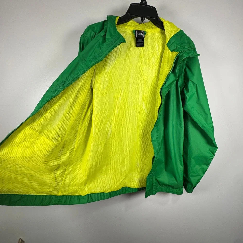 The North Face XL 18/20 Green HyVent Rain Jacket Hooded Mesh Lined Waterproof